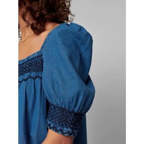 Faherty Presley 100% Organic Cotton Chambray Shirt NWT Size Small - Picture 9 of 13